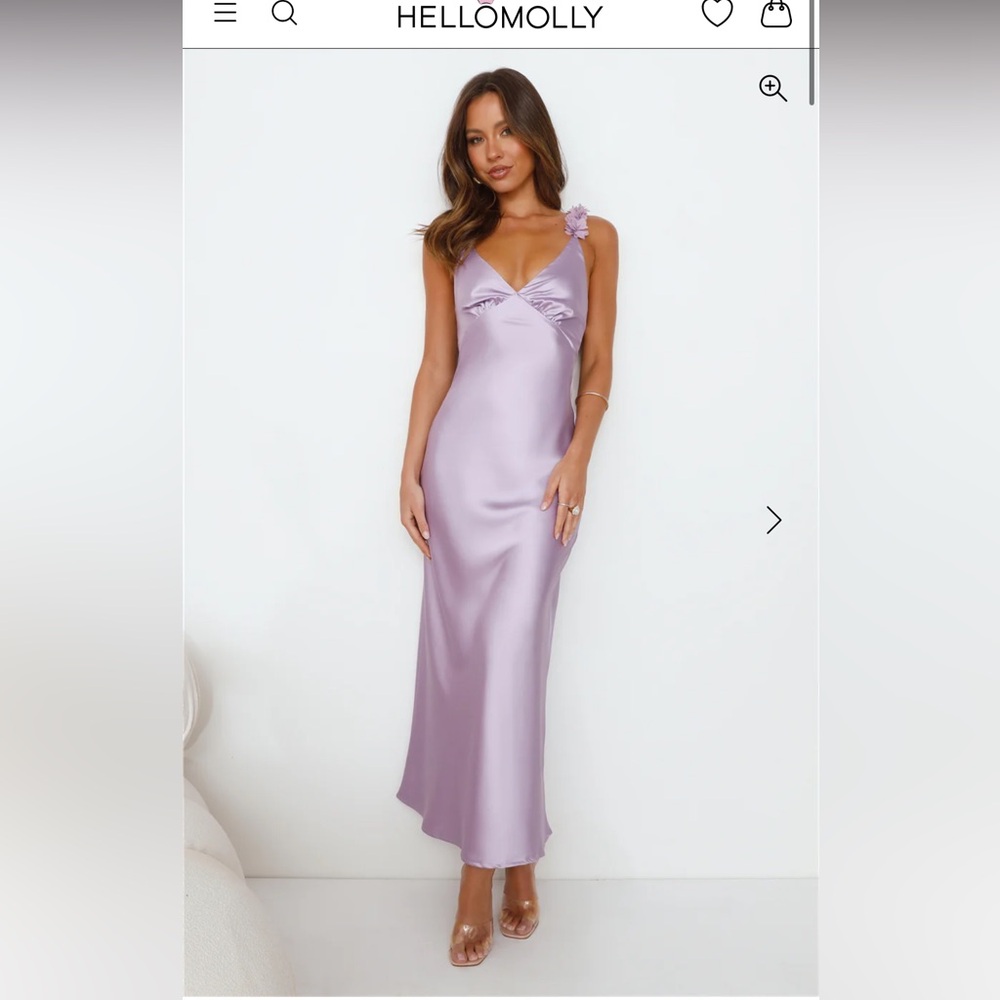 Hello Molly parties in spring satin maxi dress lilac